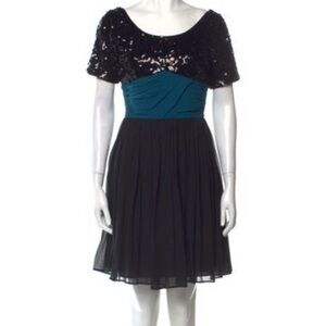 NWT 💕See by Chloe  100% silk black &teal  dress Sz 40 Small